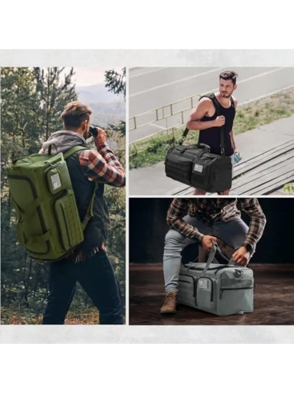 Versatile 3-in-1 Duffle Bag for Travel, Gym, Sports & Tactical Use - Large